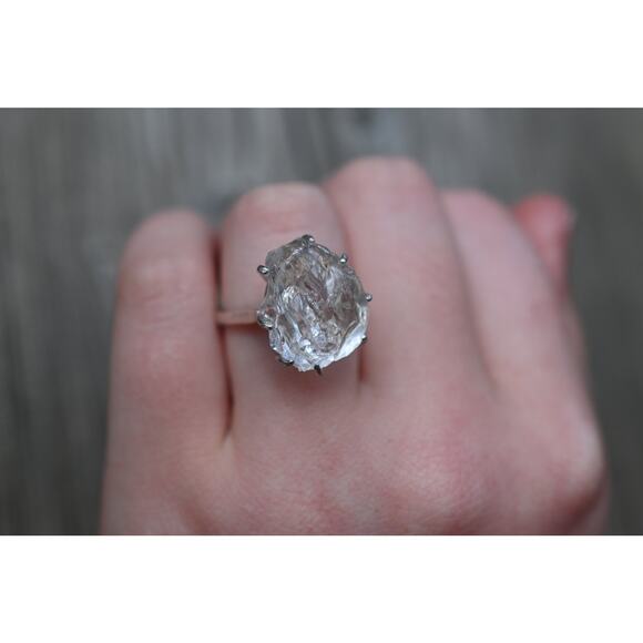 5 carat Natural Diamond Ring Raw stone Ring Uncut gemstone Ring Engagement Ring - Picture 2 of 3